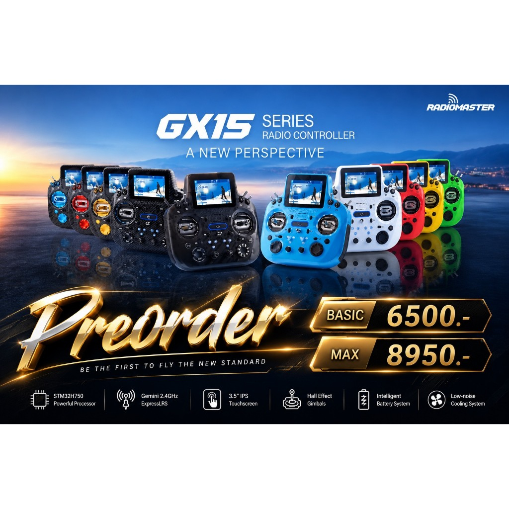 RADIOMSTER GX15  รีโมทรุ่นใหม่ มุมมองใหม่สำหรับนักบิน RC (ไม่มีแบตเตอรี่,ไม่มีรีซีฟเวอร์)