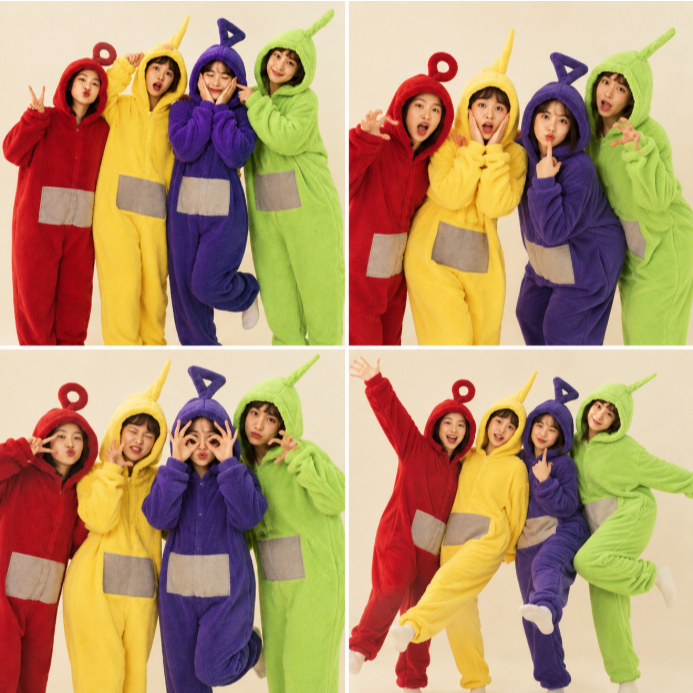 CODชุดเทเลทับบี้ ชุดมาสคอตผู้ใหญ่ ดิปซี โพ ทิงกี้วิงกี้ ลาล่า Teletubbies ชุดนอน เสื้อผ้าการ์ตูน ขนนุ่ม
