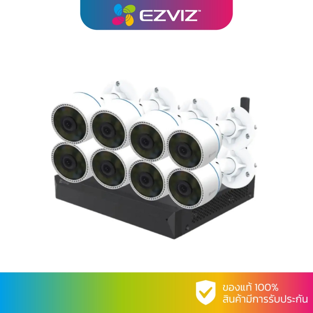 EZVIZ ชุดกล้องวงจรปิด WIFI 8 ตัว 2 ล้านพิกเซล รุ่น C3TN 2MP + X5S-8W (บันทึกเสียงได้)