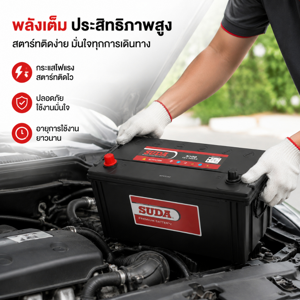 【สินค้ารับประกัน】SUDA 12V 100Ah แบตเตอรี่ลิเธียม LiFePO4 แบตเตอรี่ LiFePO4 Battery ของแท้ใหม่เอี่ยม