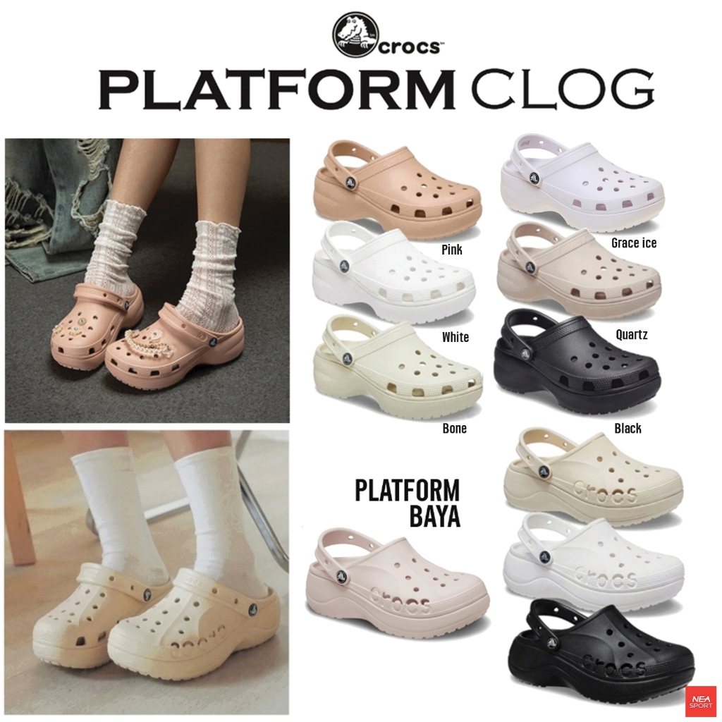 [ฮิตสุด แรงสุด] Crocs Woman Classic Platform Clog รองเท้า ครอคส์ ผู้หญิง พื้นหนา