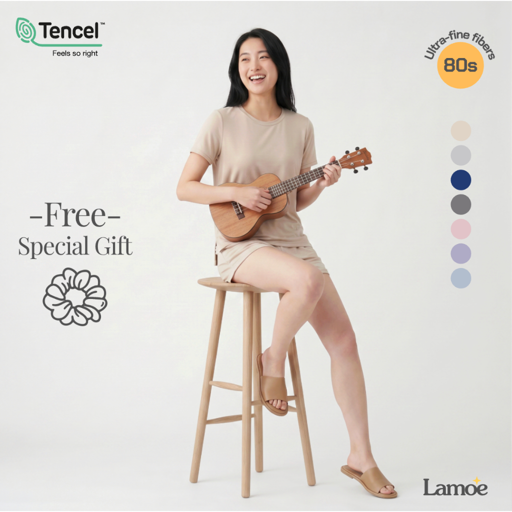 Lamoe ชุดนอน TENCEL™ modal 80s ชุดนอนผู้หญิง ชุดเซ็ท ผ้านุ่ม ลื่น ไม่อับ ใส่สบายจนไม่อยากถอด