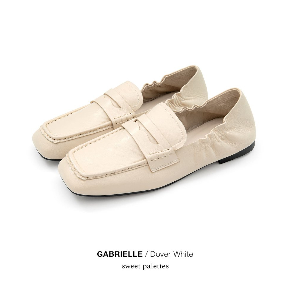 Sweet Palettes รองเท้า Loafer หนังแกะ Gabrielle Dover White