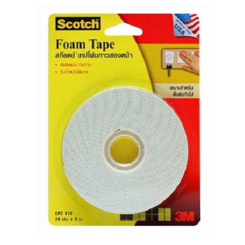 (KTS)เทปโฟม Scotch 3M (แพ็คเหลือง) ความกว้าง 24 mm. x 5 m.