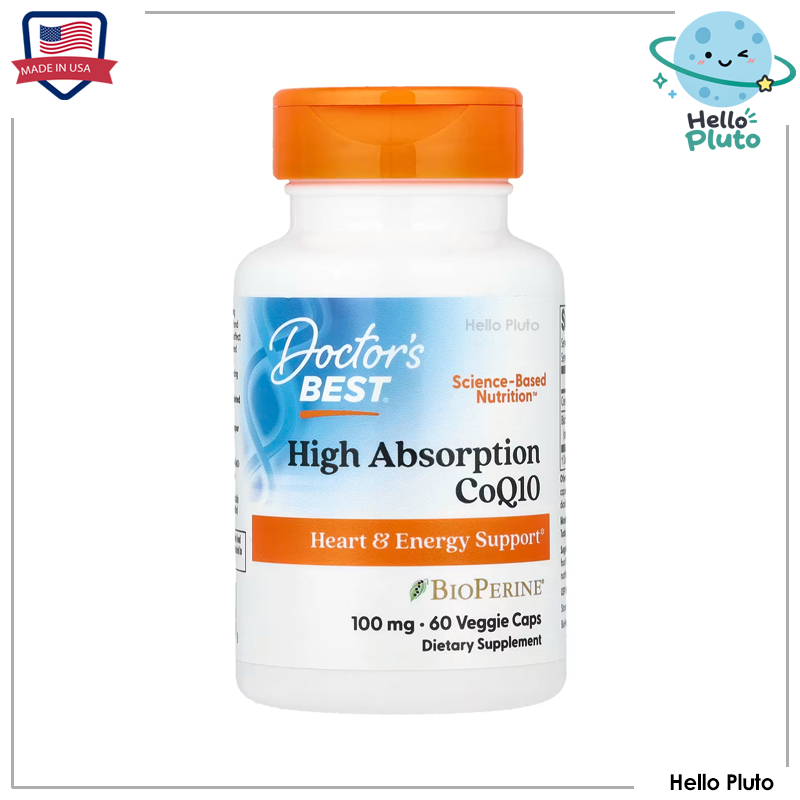 Doctor's Best, CoQ10, 100 mg, 60 Veggie Cap, โคคิวเท็น