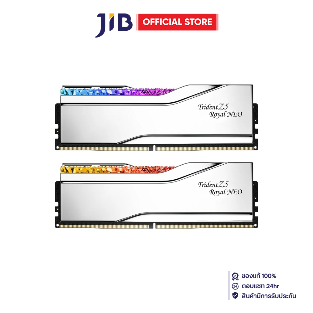 96GB (48GBx2) DDR5 6000MHz RAM (หน่วยความจำ) G.SKILL TRIDENT Z5 ROYAL NEO DDR5 - AMD EXPO CL28 SILVE