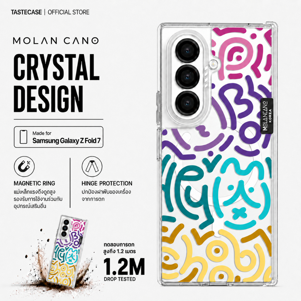 Molan Cano Crystal Design Magnetic เคสสำหรับ Samsung Galaxy Z Fold 7 (2025)