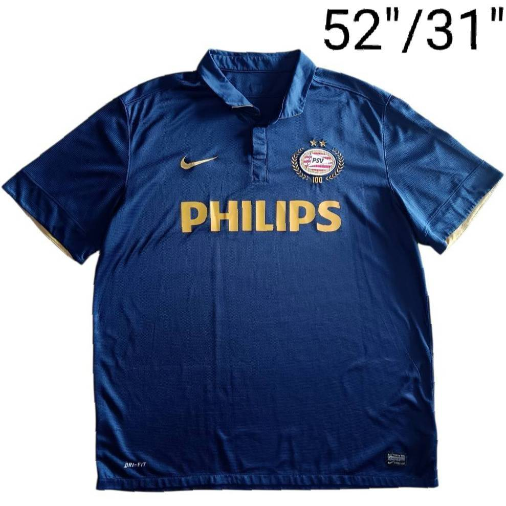 เสื้อบอลแท้ทีมสโมสร PSV Eindhoven รุ่นเยือน ปี 2013-14 ป้ายคอไซส์ 2XL มือสอง มีตำหนิภาพสุดท้าย วัดหน