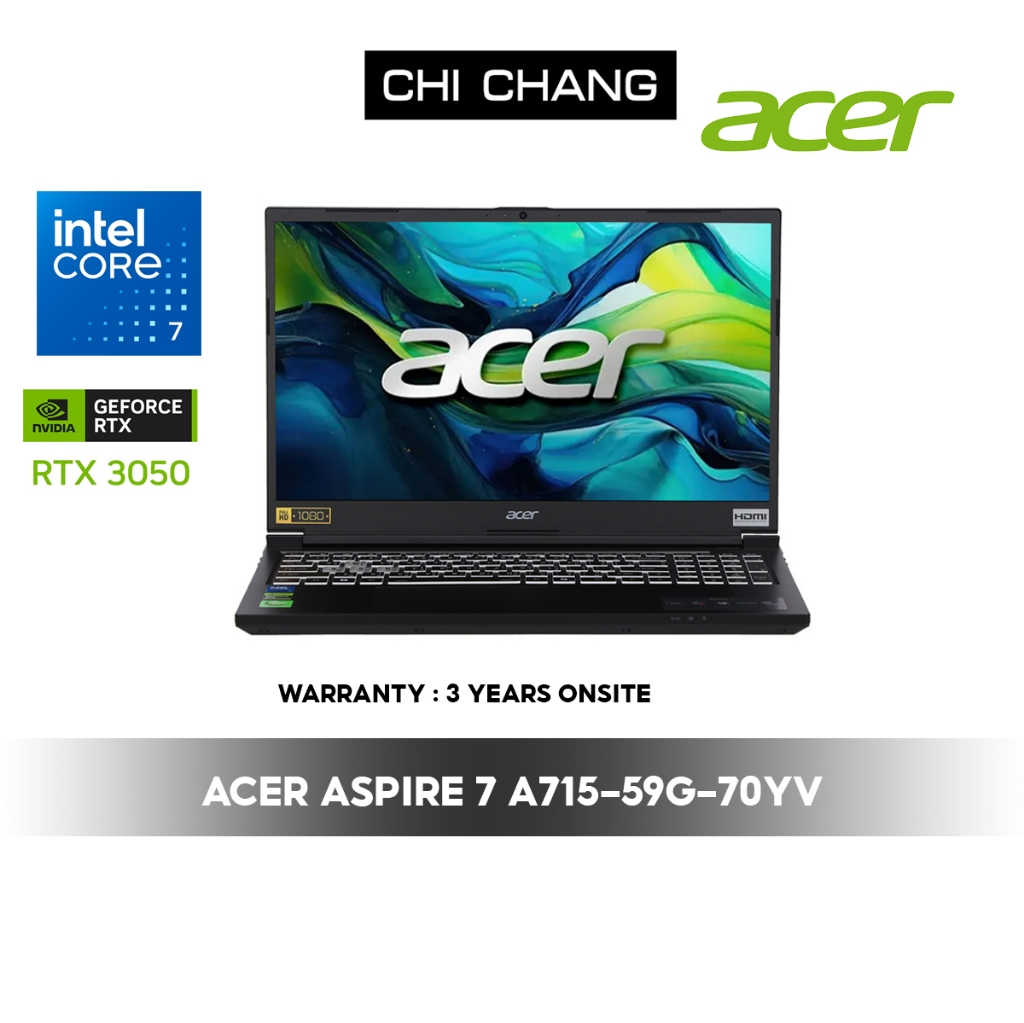 ACER ASPIRE 7 A715-59G-70YV /Intel Core 7 240H/RAM 16GB/SSD 512GB/RTX 3050 4GB