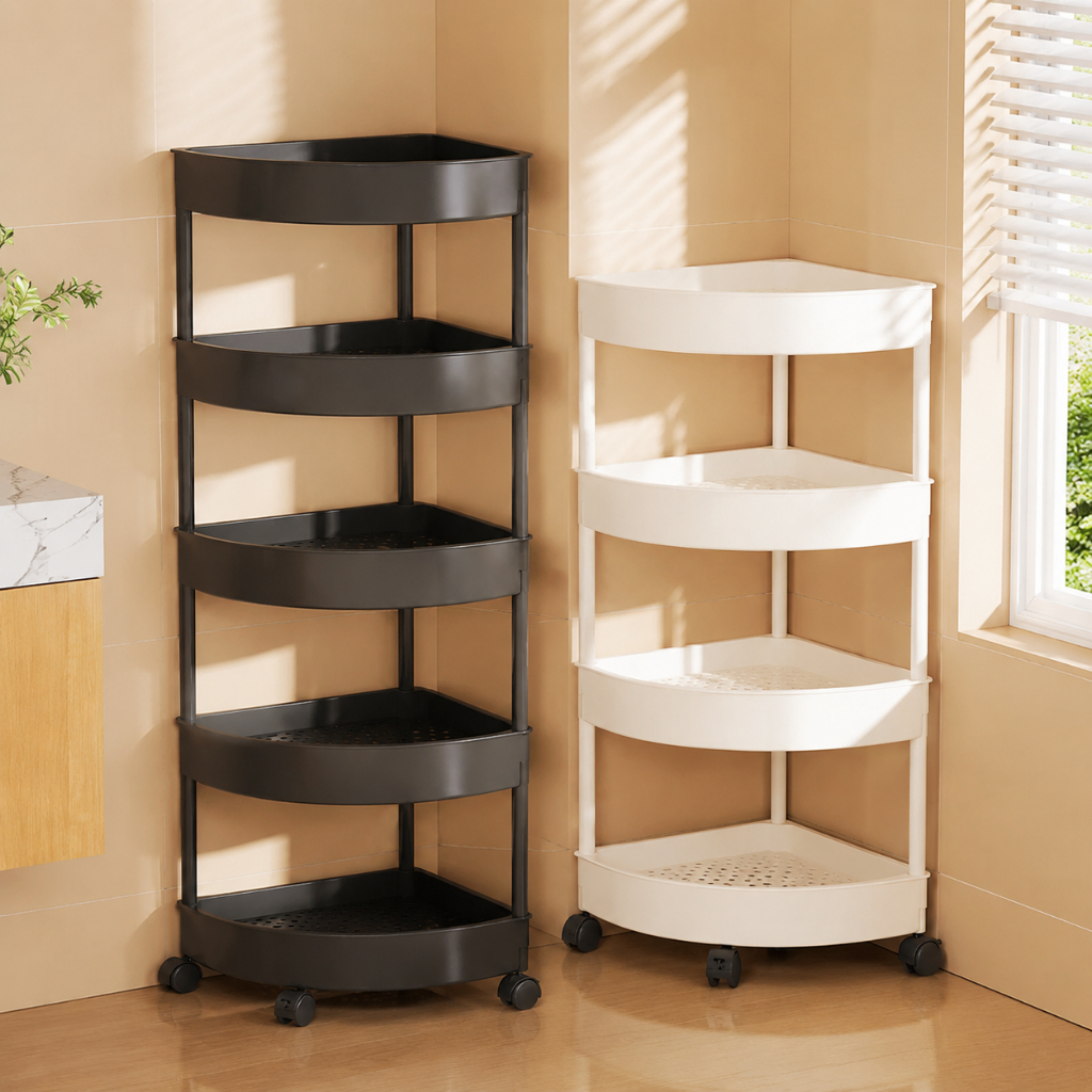 NeatBox ชั้นวางของเข้ามุม 3/4/5 ชั้น พลาสติก พร้อมล้อเลื่อน อเนกประสงค์ ประหยัดพื้นที่ แข็งแรง ทนทาน