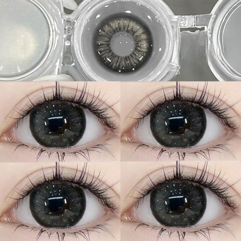 【ซื้อ2คู่ลด฿6แถม เครื่องล้าง+อายไลเนอร์💋】Midroo เลนส์ธรรมชาติขนาดบิ๊กอาย รายเดือน Thai Tea Grey/ Bla