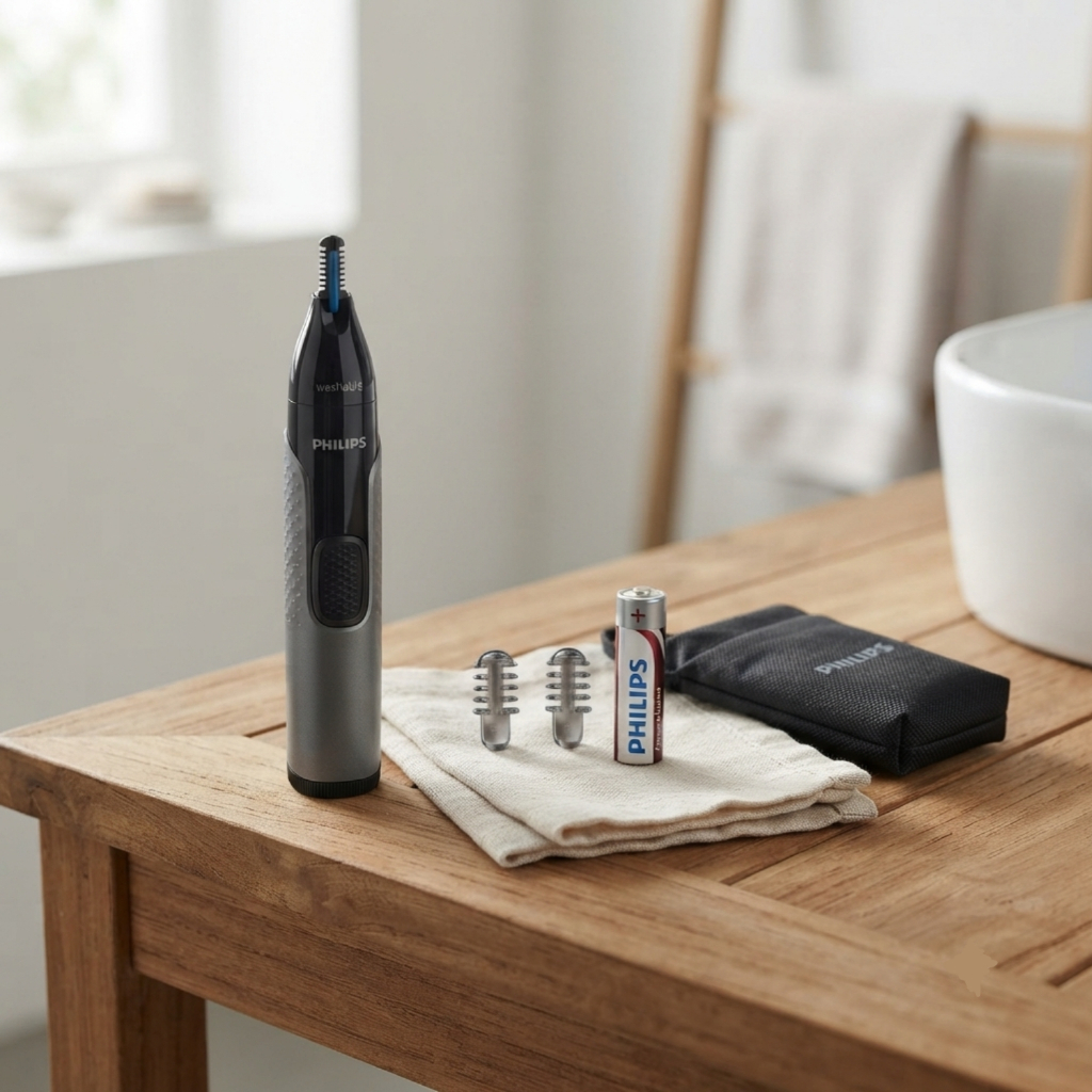 PHILIPS  เครื่องตกแต่งขนจมูก หู และคิ้วไฟฟ้า สีดำ รุ่น NT3650/16