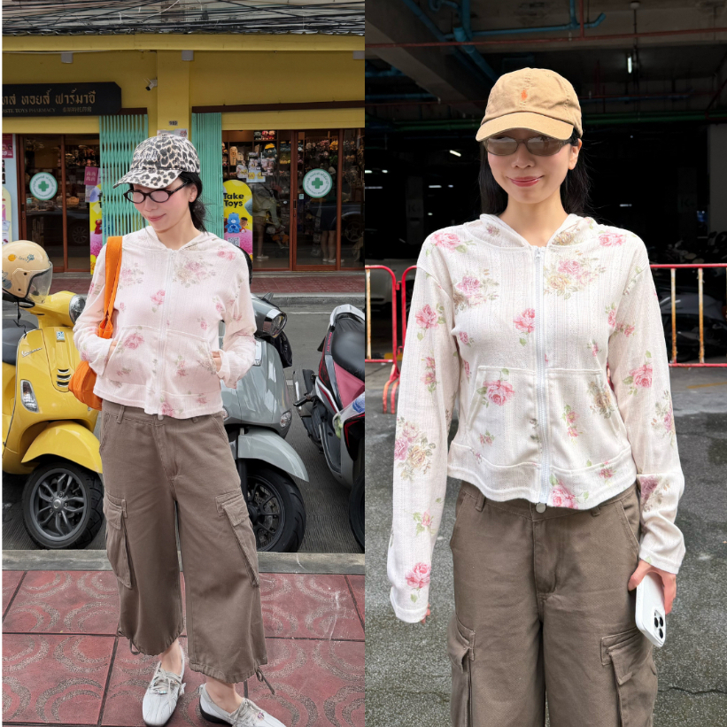 UIUI | ROSE HOODIE เสื้อฮูดดี้ลายดอกไม้