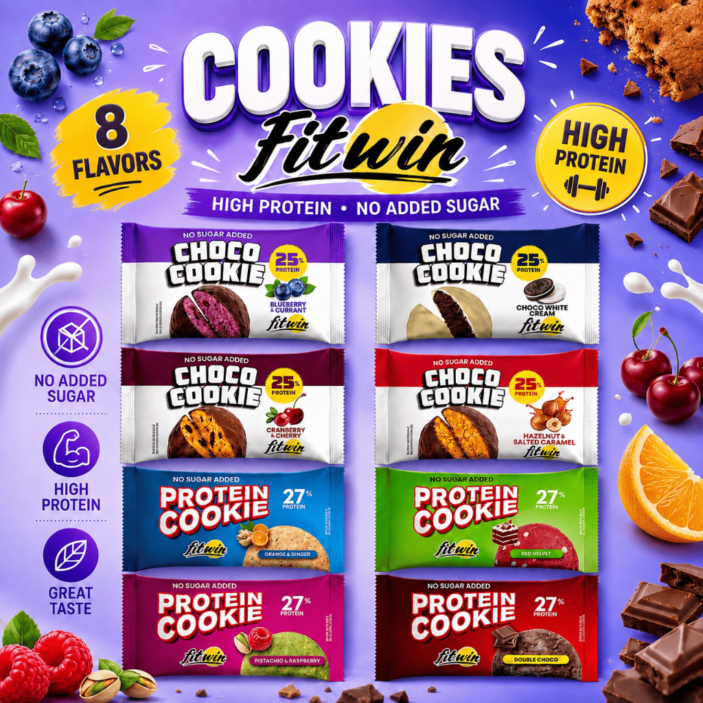 FitWin Protein Cookies คุกกี้โปรตีนสูง | เคลือบ 25% / ไม่เคลือบ 27% Protein | ไม่เติมน้ำตาล No Added Sugar | ของว่างเพื่