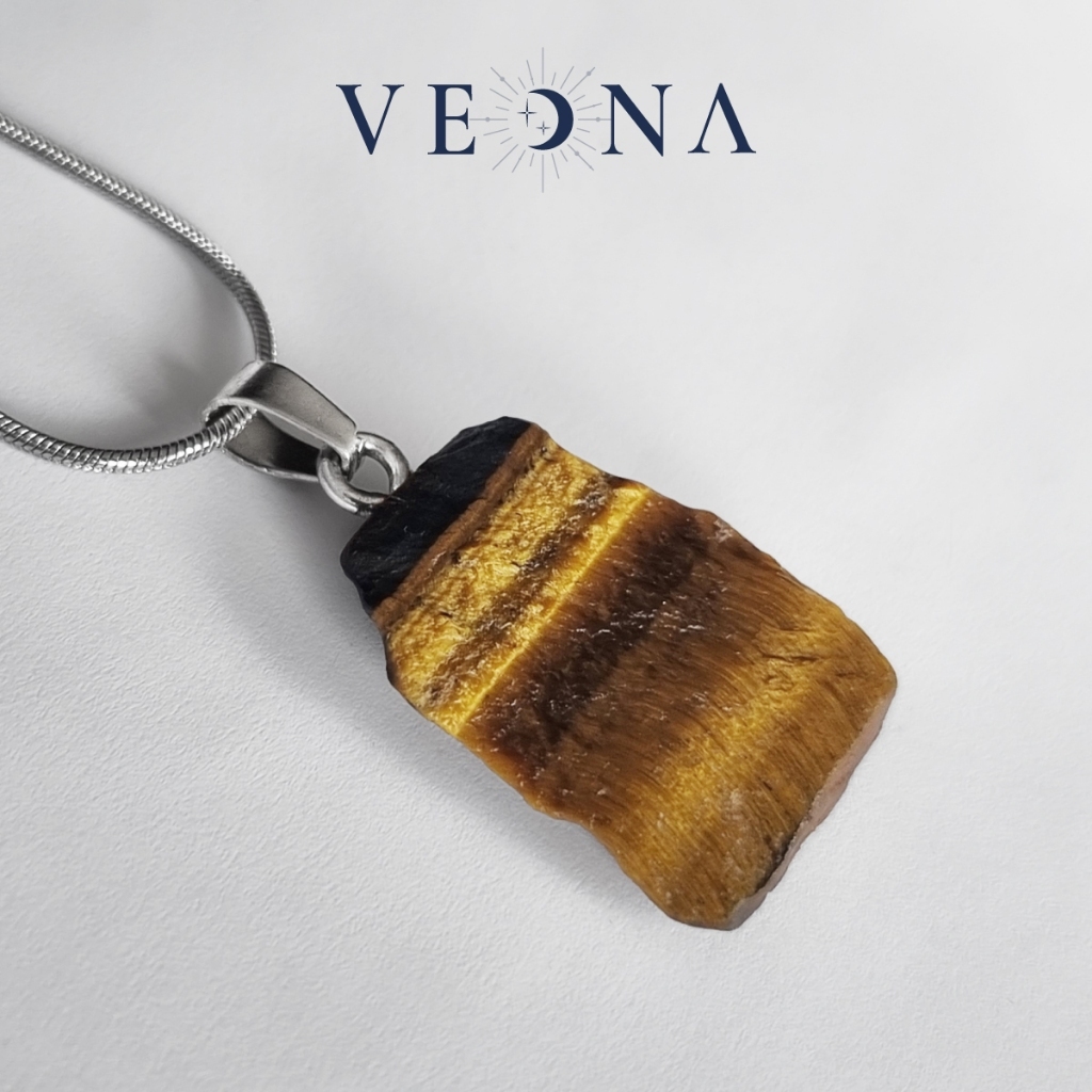 จี้หิน Tiger Eye หินตาเสือ หินแท้ | สร้อยคอสีน้ำตาลทองแห่งความมั่นใจ โชคลาภและการปกป้อง | เลือกชิ้นได้ (แถมสร้อยฟรี)