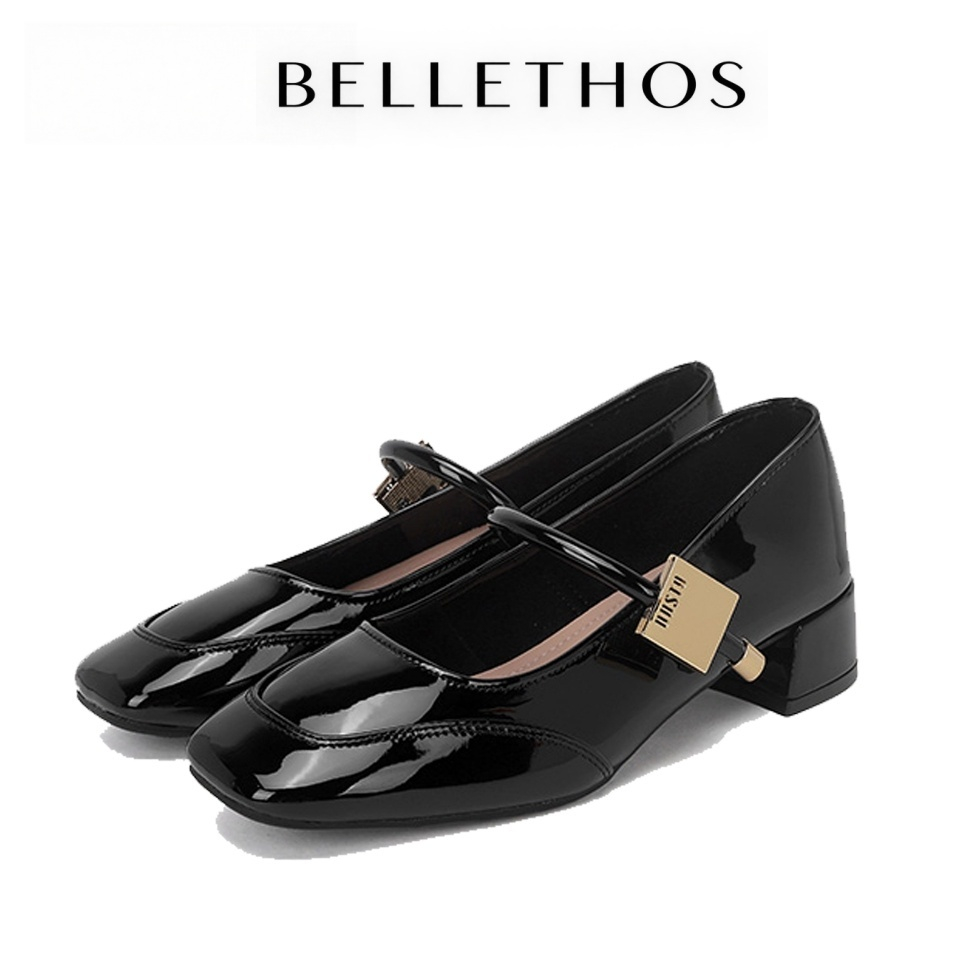 BELLETHOS  รองเท้าแมรี่เจน 2025 รองเท้าผู้หญิงเสริมส้นหนา งา