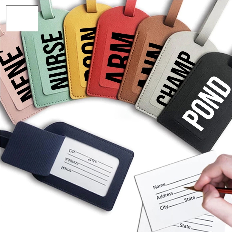 Bag Tag [สกรีนชื่อ] ป้ายชื่อห้อยกระเป๋า+สายคล้อง ป้ายกระเป๋าเดินทาง แท็กกระเป๋านักเรียน พวงกุญแจป้ายชื่อ Luggage Tags