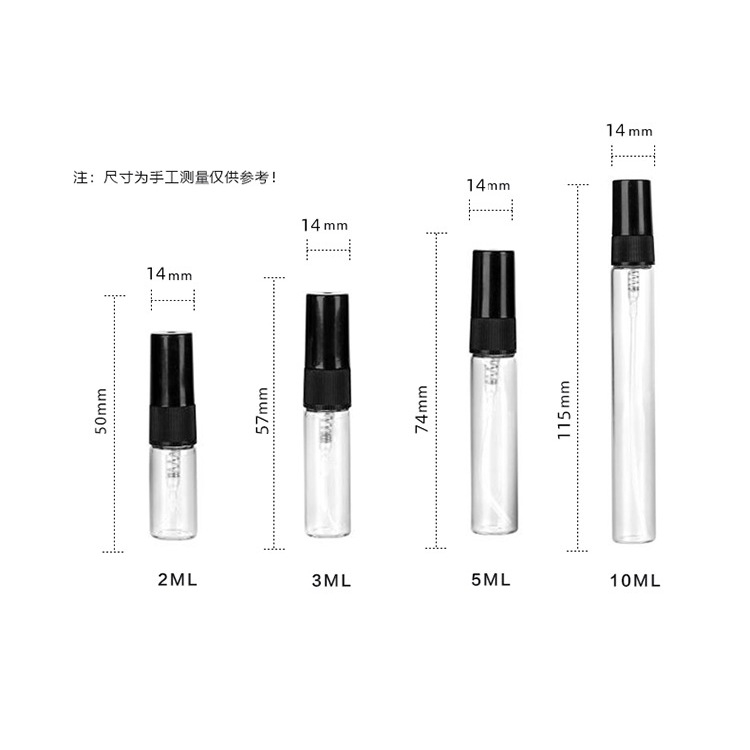 ขวดแบ่งน้ำหอมพกพา ขวดแก้วสีใส หัวสเปรย์ฉีด 10ml และอุปกรณ์แบ่ง
