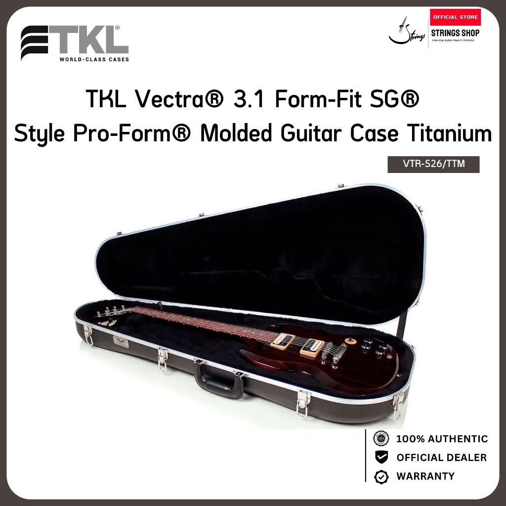 TKL Vectra 3.1 Form-Fit SG Style Pro-Form Molded Guitar Case Titanium เคสกีตาร์ไฟฟ้าทรง SG