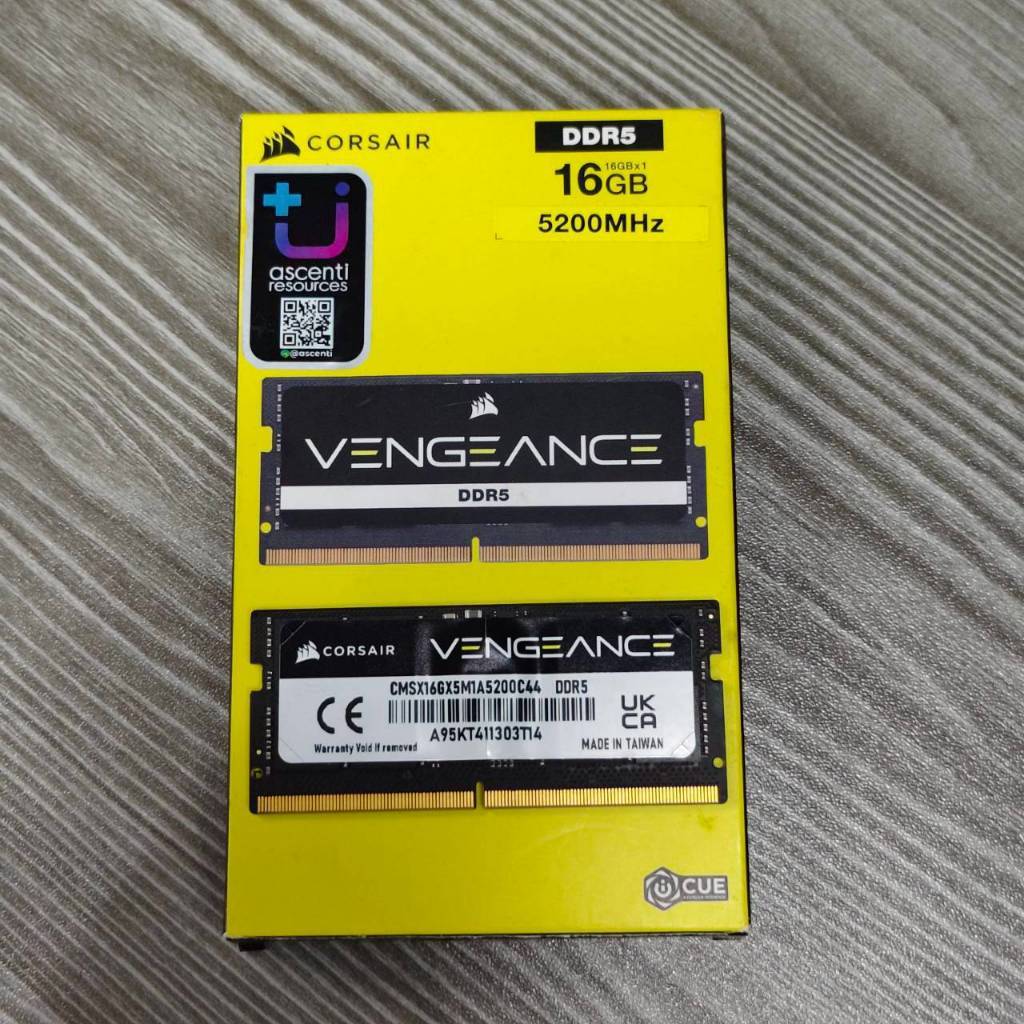 RAM  NOTEBOOK  DDR5  (5200)  16GB  CORSAIR  ประกัน  Advice  LT.  ราคาแถวละ