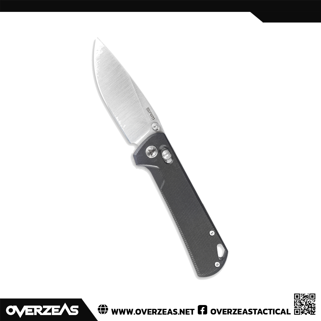มีดพับ SRM Ambi Lock Knife Black G-10 (D2 3.4" Satin),168L-GB