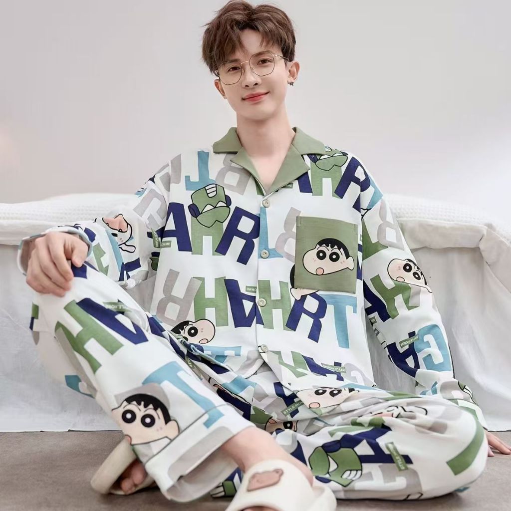 🔥🧸M-4XL (ราคาถูกที่สุด) ชุดนอน，เสื้อผ้าสําหรับผู้ชาย， ผ้าฝ้ายคุณภาพสูง， การ์ตูนญี่ปุ่น， 9 แบบ，