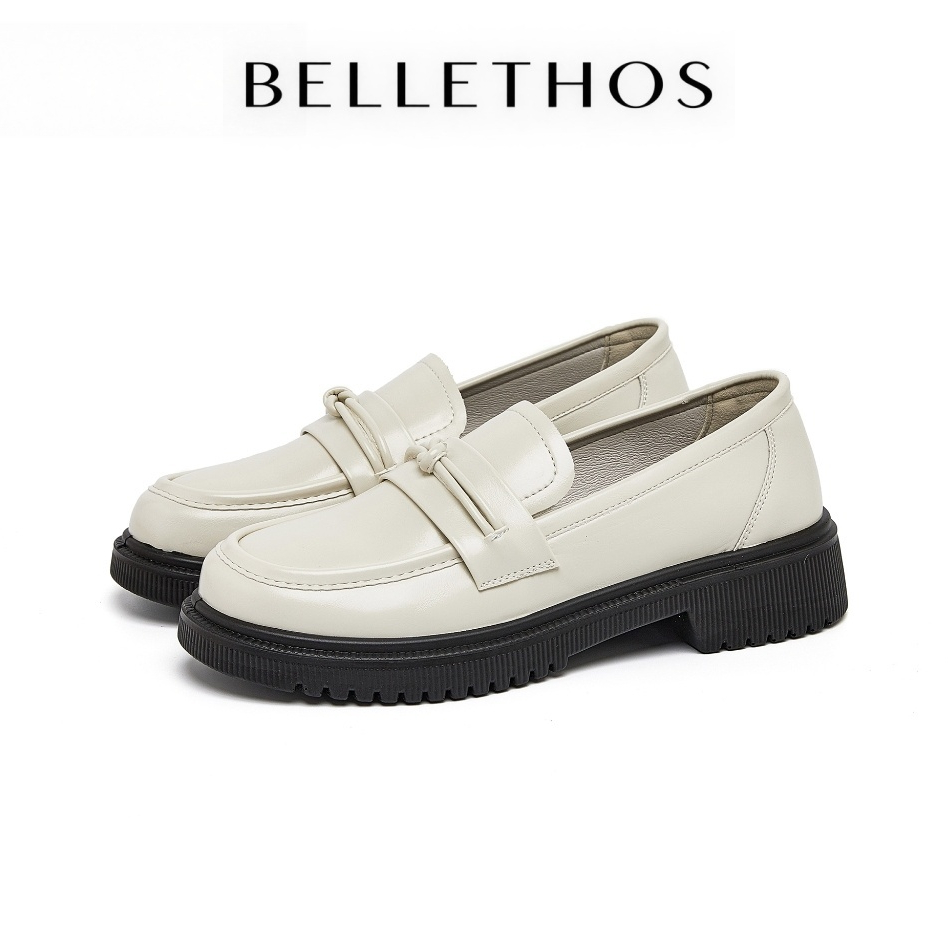 BELLETHOS รองเท้าแฟชั่นคัชชูทรงโลฟเฟอร์ ส้นหนาเสริมบุคลิค สวมใส่ได้ทุกฤดูกาล 35-40
