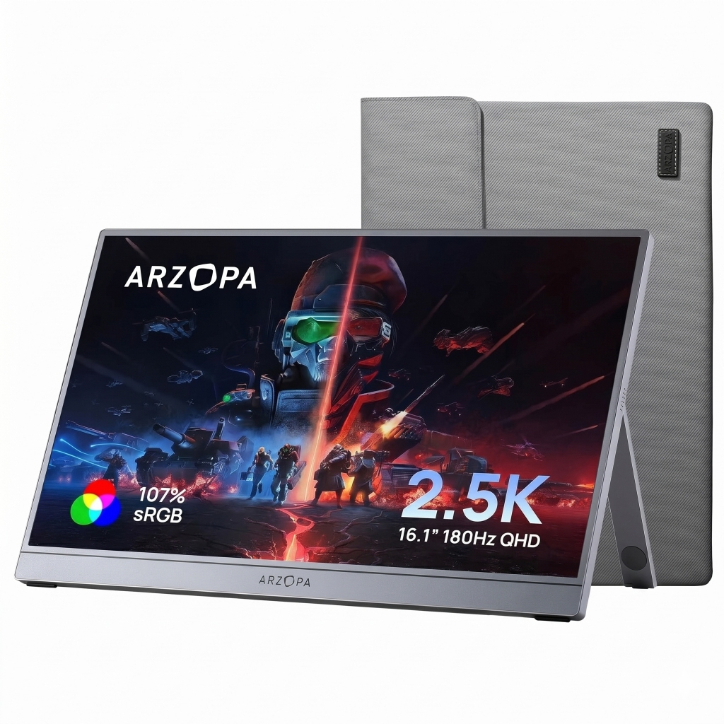 ARZOPA Z3FC จอพกพา 16.1นิ้ว 2.5K 180Hz จอเกมมิ่ง รองรับ PC PS5 Switch มือถือ