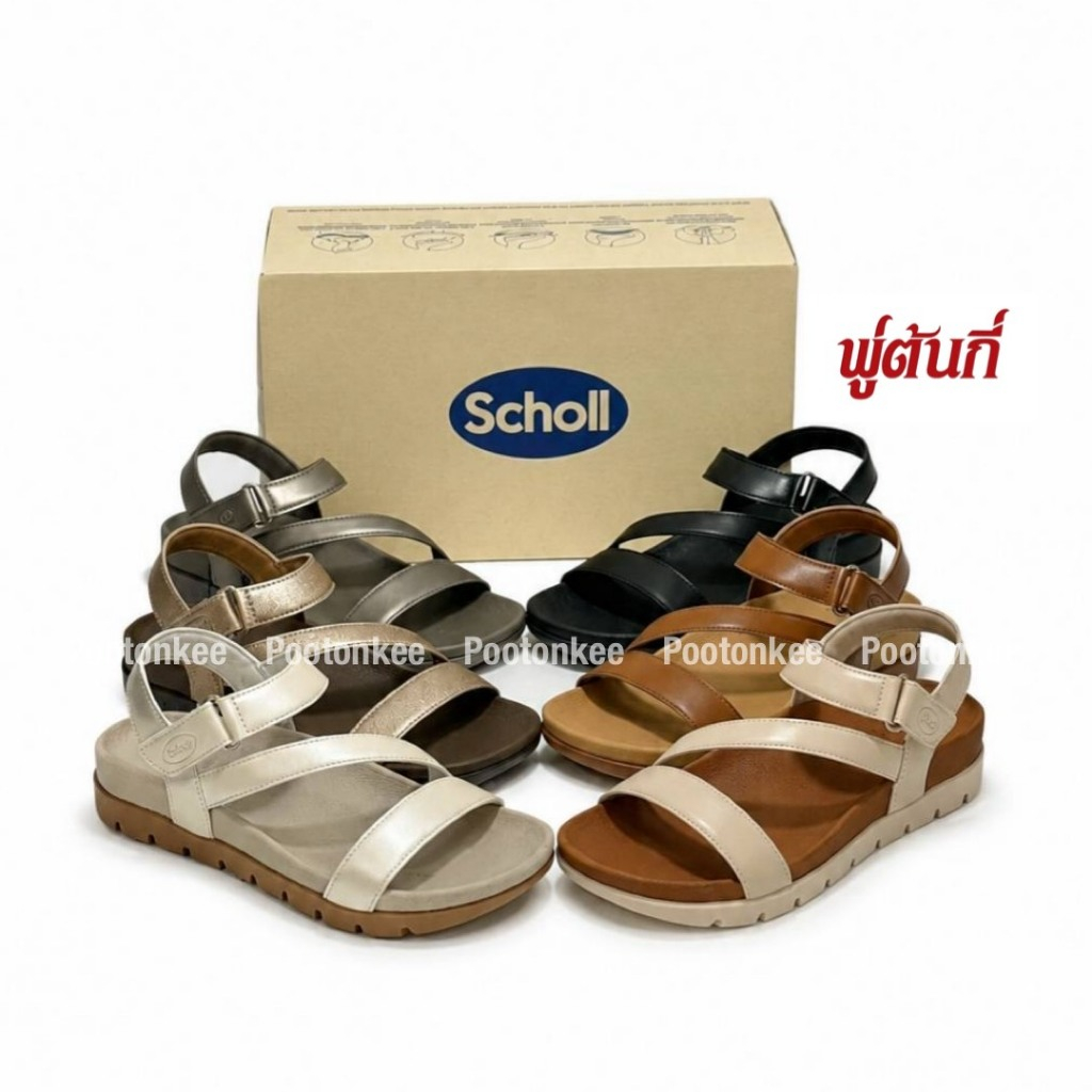 Scholl รองเท้าสกอลล์ รุ่น Mela 2F-2596 เบอร์ 35-39 แบบรัดส้น เทคโนโลยี Bioprint ของเเท้ พร้อมส่ง