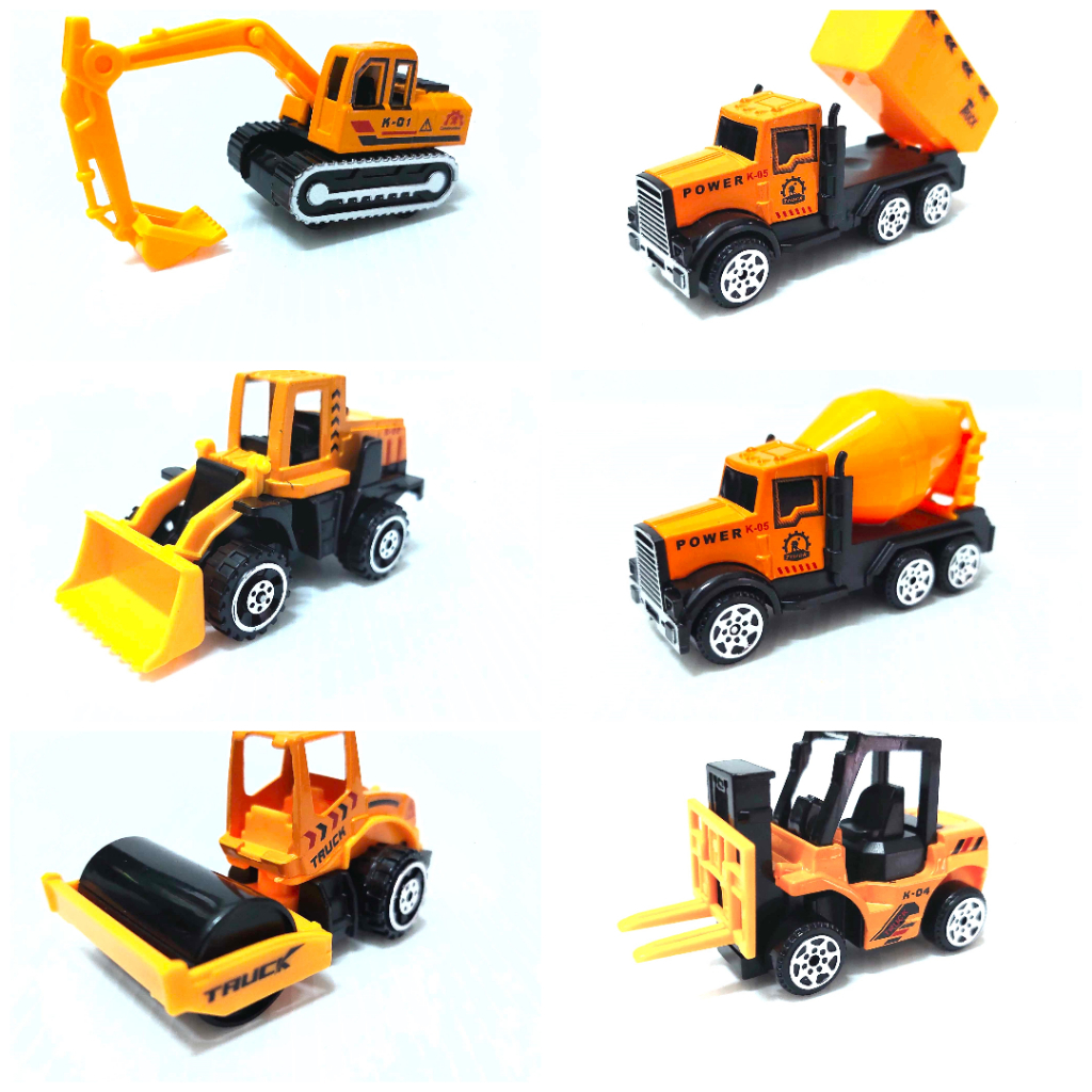 รถก่อสร้าง 6 คัน ของเล่น ไม่ซ้ำแบบ สินค้าได้ ตามรูป ตรงปก สเกล 1:64 รถเด็กเล่น รถของเล่น พร้อมส่ง
