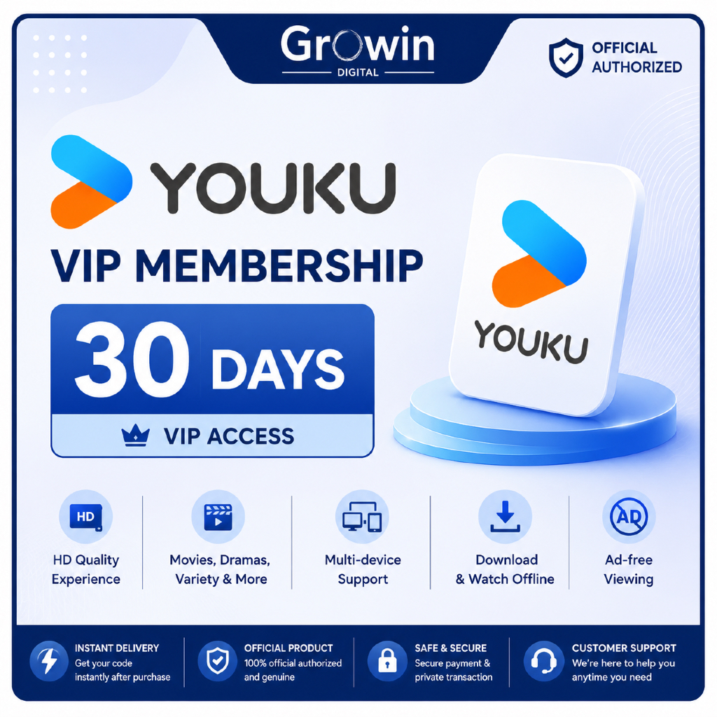 [E-Voucher] YOUKU VIP Membership 1 Month (30 Days) | Movies & Series