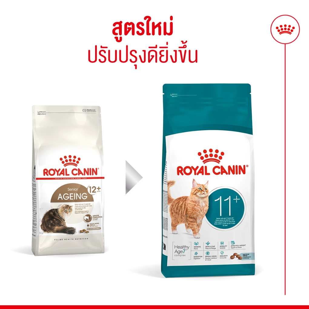 (ใหม่)Royal Canin Ageing11+ 4 kg อาหารเม็ดแมวสูงวัย 11 ปีขึ้นไป ดูแลสุขภาพด้วย 7 คุณประโยชน์