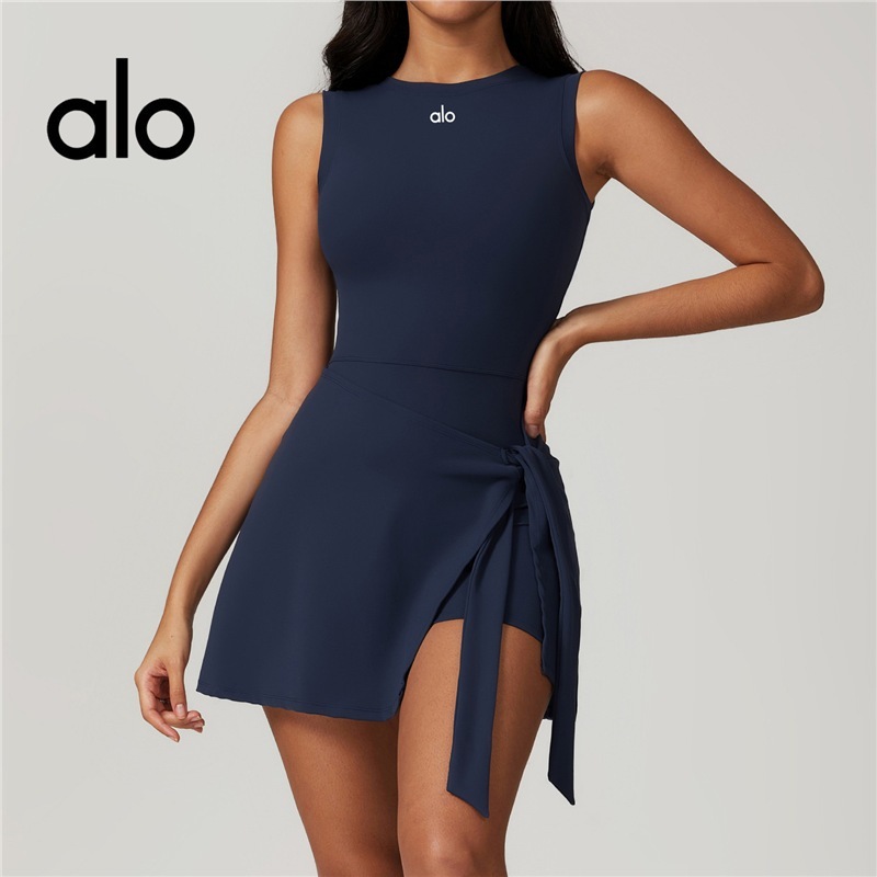 [100% Original] ALO One-piece yoga bodysuit professional sportswear tennis dress