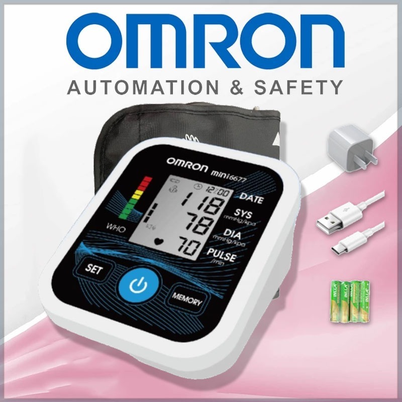 Omron เครื่องวัดความดันโลหิต รุ่น MINI‑6677 Cuff 22‑32 ซม. เสียงไทย ใช้งานง่าย ของแท้ Blood Pressure Monitor
