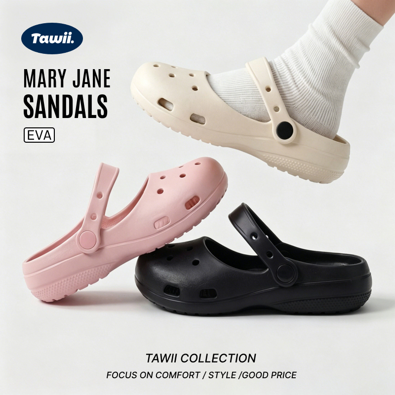 Tawii. รองเท้าแตะผู้หญิง Classic Ballet Clog กันลื่นและระบายอากาศได้ดี รองเท้าแตะ กลางแจ้ง สไตล์ฝรั่งเศส