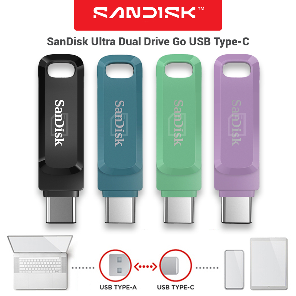 SANDISK ULTRA DUAL DRIVE GO USB TYPE-C 64GB 128GB 256GB (SDDDC3) FlashDrive แฟลชไดรฟ์ สำหรับโทรศัพท์