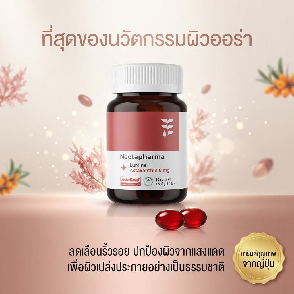 Luminari Astaxanthin 6mg Nectapharma แอสตาแซนธิน เสริมสุขภาพ ของแท้