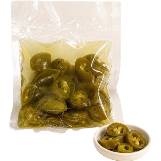 พร้อมส่ง ขนาด 60 กรัม/ถุง พริกฮาลาพินโญดองหั่นแว่น จากสเปน พริกดอง Pickled Sliced Jalapeños