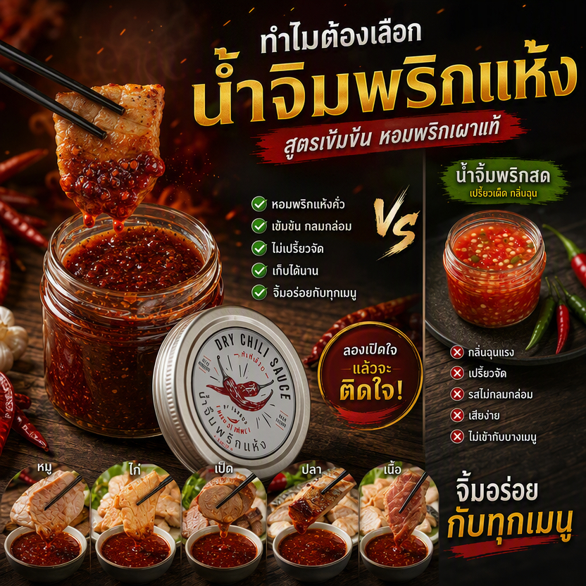น้ำจิ้มพริกแห้ง - น้ำจิ้ม Homemade รสเผ็ด กลมกล่อม • ครัวแม่อุไร by Tangmo