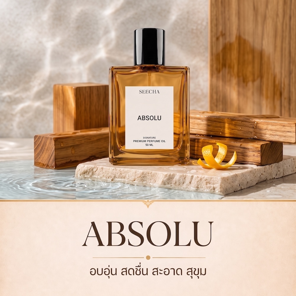 23 ABSOLU แอบโซลู (จิโอน้ำตาล) Seecha Oil Perfume น้ำหอมสีชา 50ML ขวดใหญ่ ใช้ได้นาน 1-2 เดือน