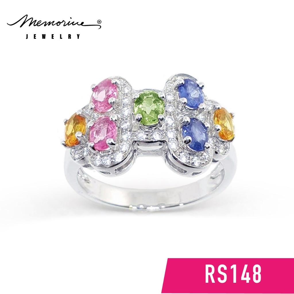 Memorine Jewelry แหวนเงินแท้ 925 ฝัง Fancy Sapphire : RS148