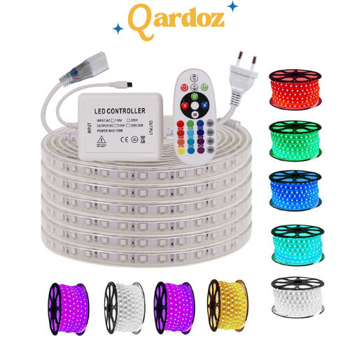 บ้านรสชาติ220โวลต์หลอดไฟLED Strip RGB บลูทู ธ IP67 ไฟ LED เทปยืดหยุ่นกันน้ำ 60led/M พร้อมปลั๊ก ไฟเส้น ไฟตกแต่งห้