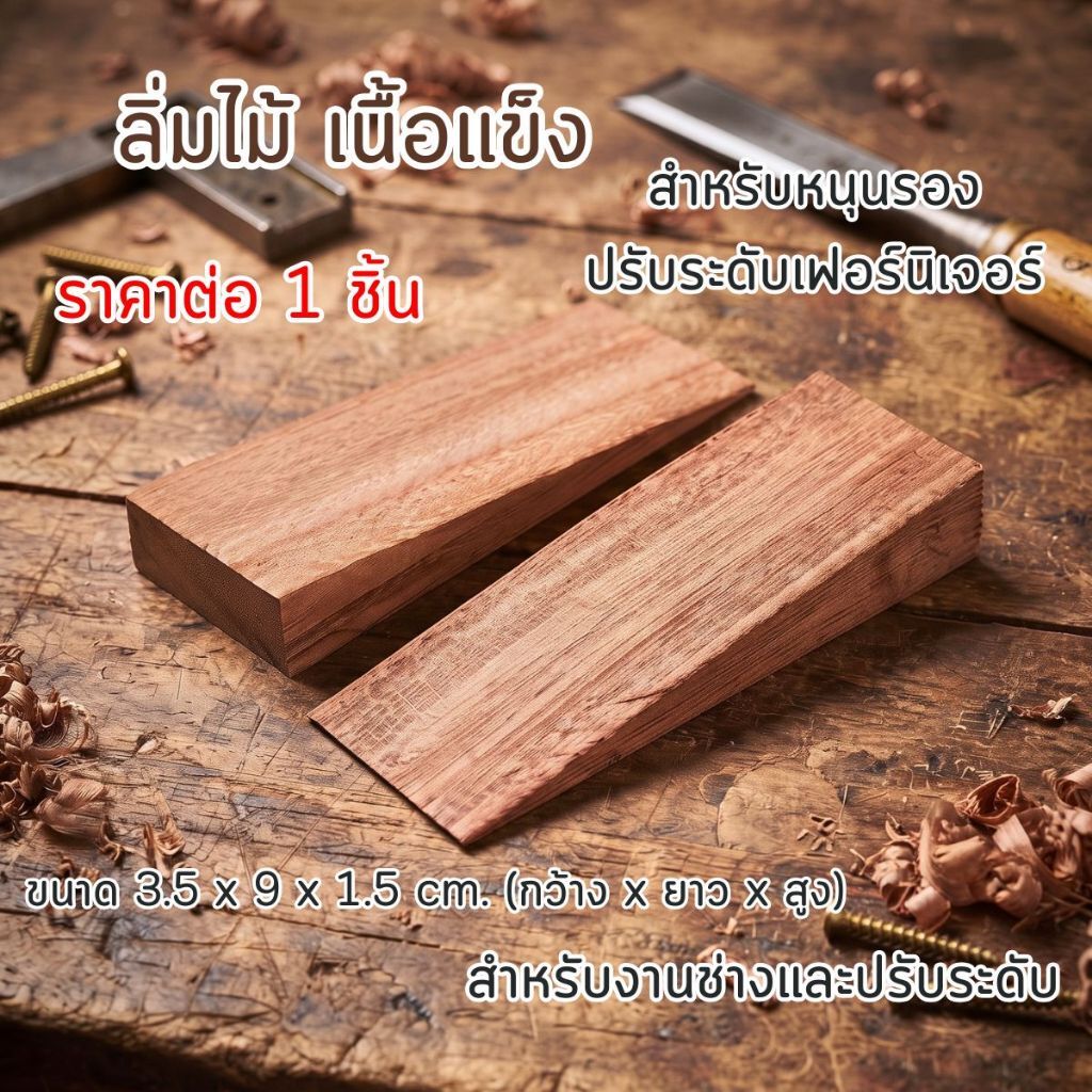 ลิ่มไม้ เนื้อแข็ง อเนกประสงค์ สำหรับหนุนรอง ปรับระดับเฟอร์นิเจอร์ งานช่างไม้ ลิ่มด้ามจอบ ลิ่มขวาน ยึดวัตถุ ลิ่ม ST