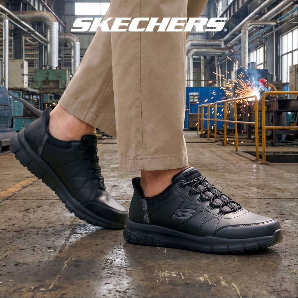Skechers สเก็ตเชอร์ส รองเท้าทำงานผู้ชาย Men Nampa Works Shoes - 200293-BLK - Memory Foam