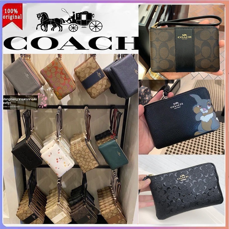 【63 ตัวเลือก】 กระเป๋าใส่เหรียญหนังกันรอยขีดข่วนสำหรับผู้หญิง coac h กระเป๋าใส่เหรียญ F30004 F58035