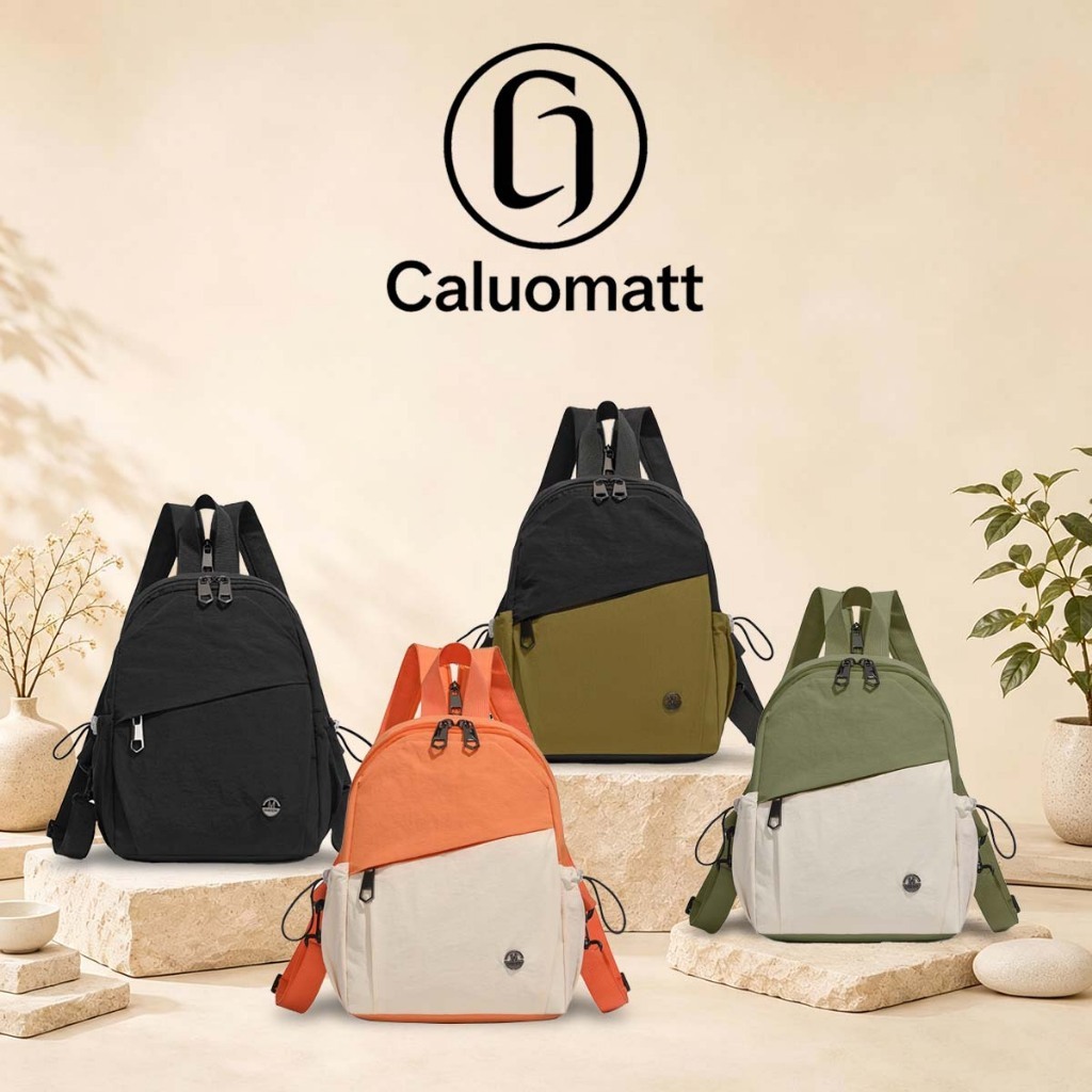 【Caluomatt.TH】กระเป๋าเป้สะพายหลังผู้หญิง ใบใหญ่ ผ้าไนลอนกันน้ำ น้ำหนักเบา ทนทาน จุของได้เยอะ ใช้เรียน ใช้ทำงาน