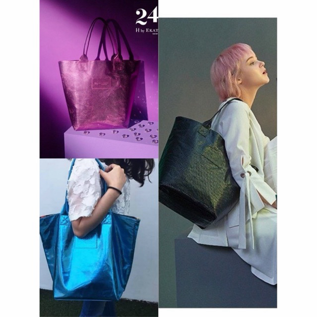 (used/มือสอง) H By Ekatrina Newyork ใบใหญ่ เบามากกก ปากกระดุม ขึ้นไหล่ได้ unisex สภาพสวย สมัยออกช้อป
