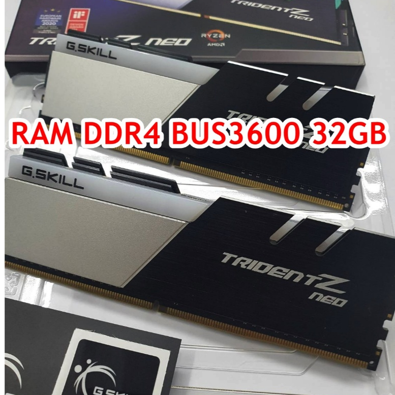 RAM DDR4 Bus3600 32GB G.SKILL TRIDENT Z NEO ประกันไทย LT