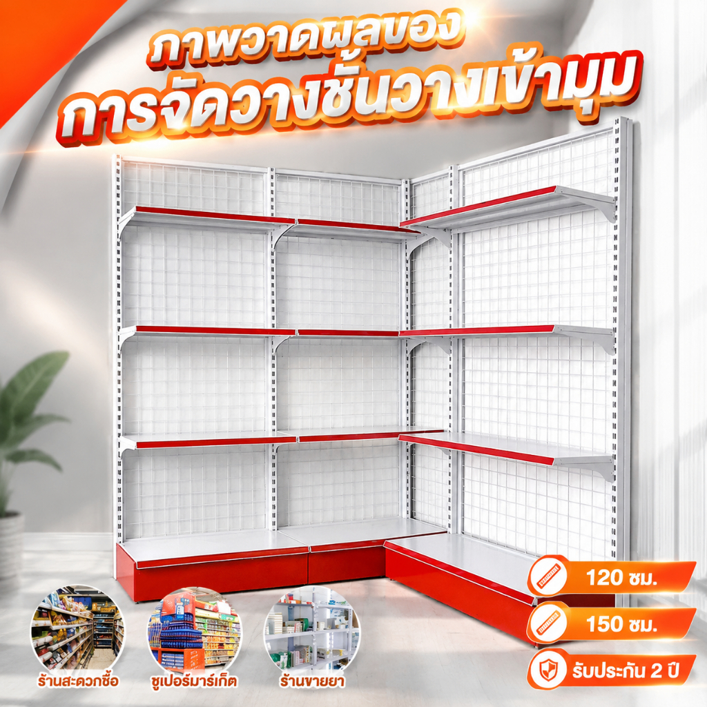 แต่ละชั้นรับน้ำหนัก 50 กก.🔥ชั้นวางของซุปเปอร์มาร์เก็ต ใช้เปิดร้านซุปเปอร์มาเก็ต ร้าสะดวกซื้อได้ ชั้นวางสินค้ามินิมาร์ท