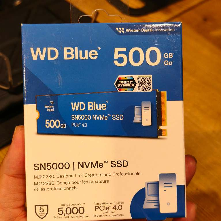 500 GB SSD (เอสเอสดี) WD BLUE SN5000 - PCIe 4x4 NVMe M.2 2280 (WDS500G4B0E) ของใหม่มือ1 ไม่แกะซีล ปร